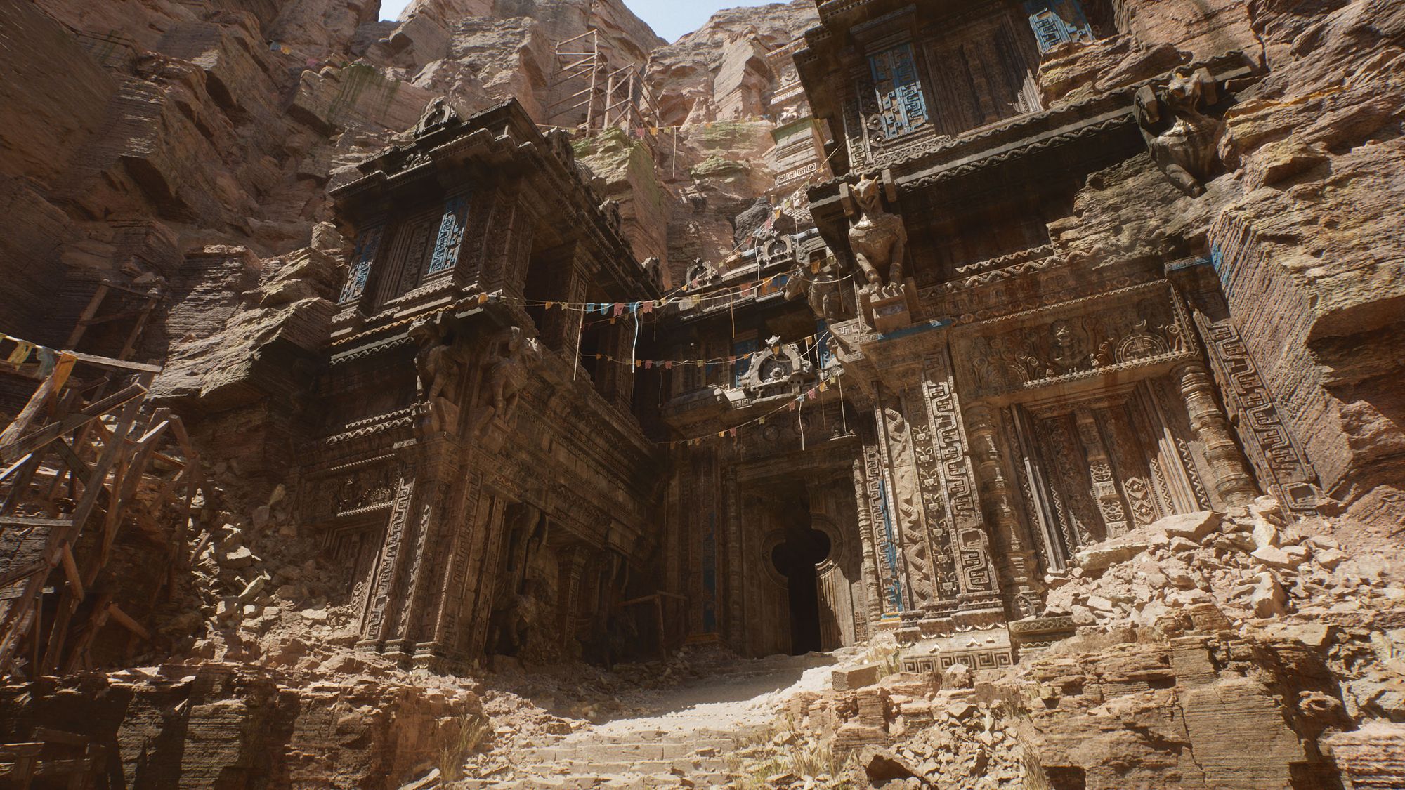 Massive structure carved from rock shown in Unreal Engine 5 tech demo from May 2020