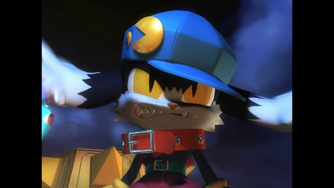 A screenshot from the game. Klonoa scowls at the camera.