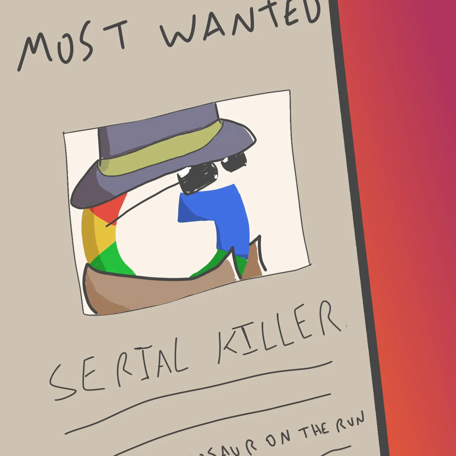 Most wanted poster for a disguised Google