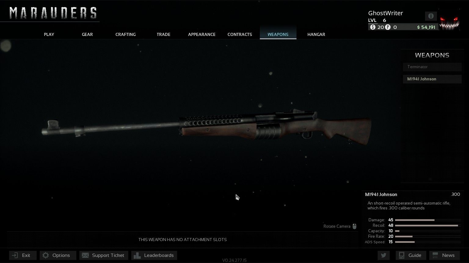 Screenshot of the game. An M1941 Johnson.