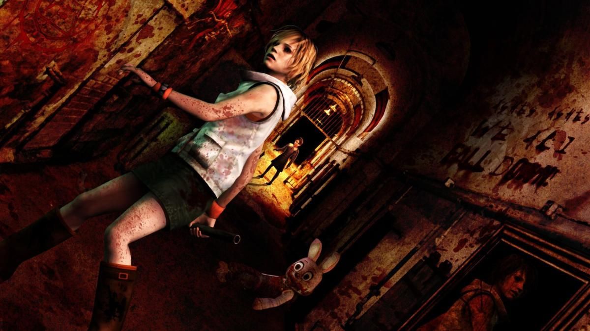 Silent Hill 3's Heather in a gross hallway.