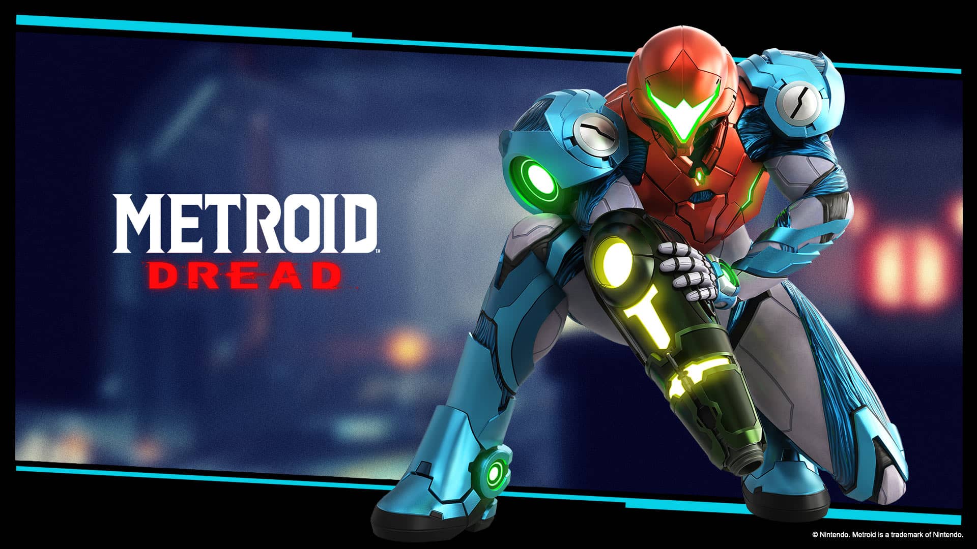 Metroid Dread official wallpaper featuring Samus.