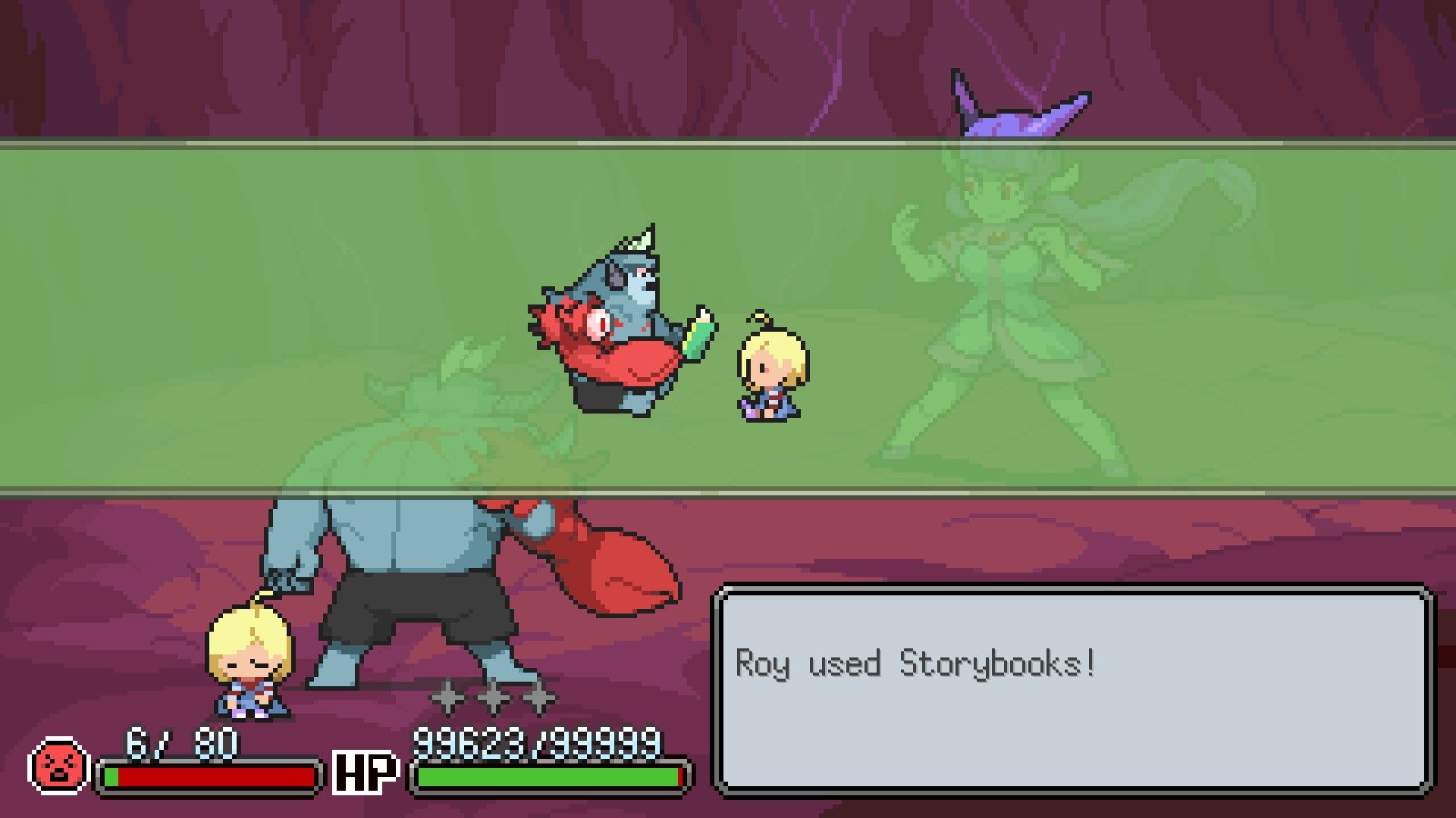 Meg's Monster - You are a monster with 99999 HP fighting turn