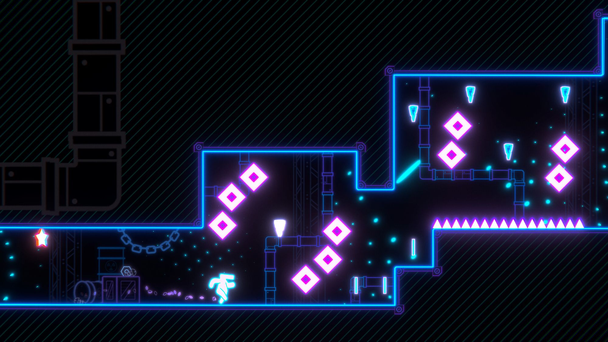 Leaping Through Neon Lights With Mr. Run and Jump Leaping Through Neon Lights With Mr. Run and Jump