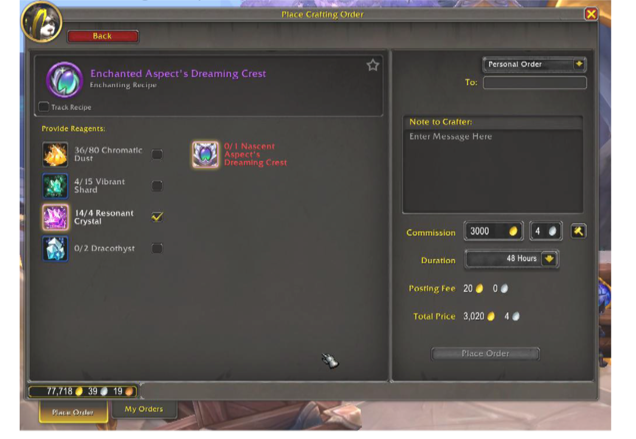Enchanted aspect's dreaming crest