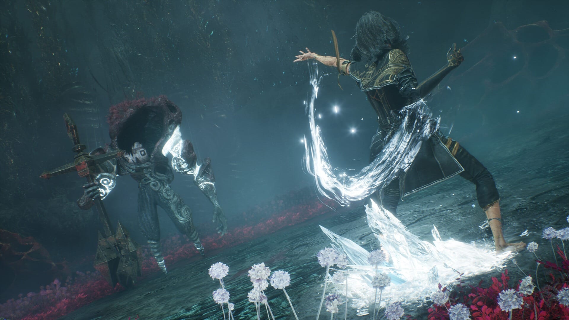 Lune attacks a Nevron in Clair Obscure: Expedition 33