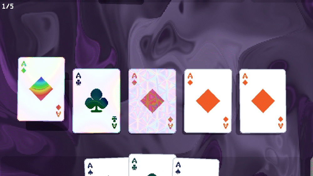 A gif of Balatro in full swing; Cards score up to a massive more than 1000 multiplier.