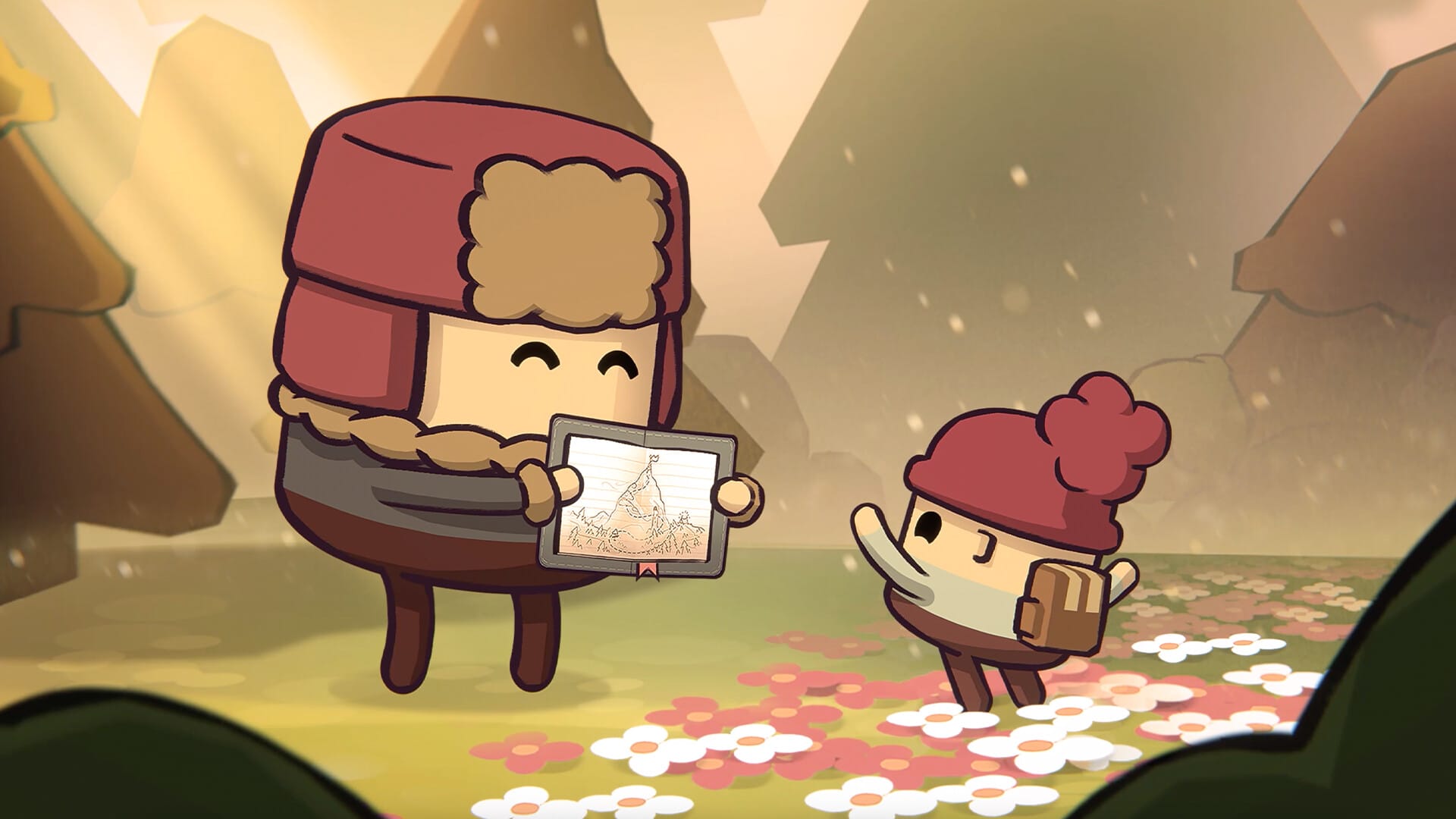 Tyke's dad shows him the plan to reach the summit of Pine Hearts.