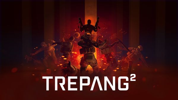 Cover art for Trepang2. A group of soldiers fall away from a central explosion.